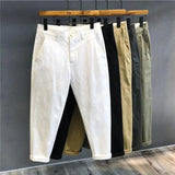 Riolio Autumn Winter Men's Korean Fashion Casual Thin Small Straight Leg Korean Loose Crop Pants Comfortable Versatile Pants
