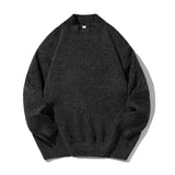 Riolio  Retro Thick-knit Half-turtleneck Sweater Autumn Winter Texture Texture Pitted Jacquard Thickened Warm Sweater Jacket