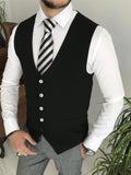 Riolio  Daily Grey Business Suit Set 3 Pieces Blazer Vest Pants For Men,Notched Lapel Tuxedo Wedding Prom Wear,Customized Men's Suits