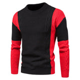 Riolio Autumn New Fashion Foreign Trade Men's Knitted Round Neck Contrast Color Sweater Underlay