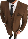 Riolio  Men's Suit 3 Piece Slim Fit Single Breasted Tuxedos for Wedding Formal Business Men Groomsman Blazer+Vest+Pant