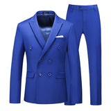 Riolio Blazer Pants Double Breasted Tuxedo Suit Men Business Work Wedding Formal Sets Solid Jacket with Trousers Slim Casual Clothing