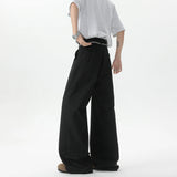 Riolio  Beige Suit Pants Men Fashion Society Mens Black Dress Pants Korean Loose Wide Leg Pants Mens Office Formal Trousers Plus Size