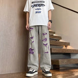 Riolio  Spring and Autumn New Fashion Trendy American Vintage Ripped Straight Leg Jeans Men's Casual Loose Sporty High Quality Jeans