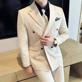 Riolio  Business Men's Clothing  groom suit Wedding suit men 3 Piece jacket vest pants new High-end business suit set dress