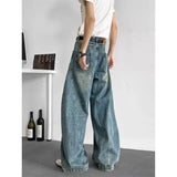 Riolio Men Baggy Jeans Wide Leg Unisex Streetwear Hip Hop Dance Pants Loose Fit Trousers Oversized Urban Jogger Street Dance Clothing