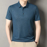 Riolio  Short-sleeved Lapel T-shirt for Middle Aged and Elderly Summer Thin Casual Men's Loose Half Sleeved Polo Shirt Large Size