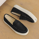 Riolio  Men's Vulcanized Shoes: Niche, Light Luxury, Solid Color, Retro Style, Flat Heel, Split-on, Lazy Soft-soled Casual Walking Shoes
