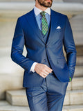 Riolio  Blue Striped Tuxedo Blazer Vest Pants 3 Pieces For Formal Occasion Handsome Modern Peak Lapel Men's Business Suit Set