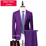 Riolio  M-6XL ( Jacket + Vest + Pants ) Boutique Pure Color Mens Business Formal Suit 3Piece Set and Two-piece Set Groom Wedding Dress