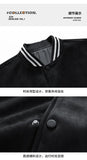 Riolio Bomber Wool Coat Premium Varsity Leather Wool Jacket High Street Jacket Men's Varsity Baseball College Leather Sleeves