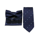 Riolio  Business Men Tie Set With Bowtie Pocket Square Cufflinks Necktie Suit Set Paisley Dot Floral Style New Fashion Classic Bow Tie