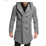 Riolio New Men's Coat Spring Autumn British Men Hooded Silk Floss Woolen Coat Fashion Casual Woolen Coat