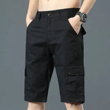Riolio  Men's 5-point Multiple Pockets Casual Summer Thin Pure Cotton Work Shorts Trend Loose Breeches Fashion Sports Pants