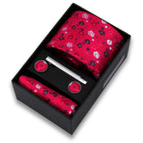 Riolio  Tie For Men Tie Clips Set Necktie Man Wedding Blouses Dress Cufflinks Gift Box Pocket Square Clip Business Skinny Gravetas