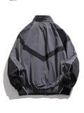 Riolio American Retro Zipper Jaet Men's Spring Autumn Casual Loose Fit Youth Waterproof Ox Fabric Long Sve Stand Collar