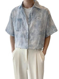 Riolio  Summer Tie-dye Casual Short-sleeved Shirt New Top Fashionable Cardigan