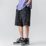 Riolio  New Summer Shorts Male Korean Casual Loose Quarter Pants Printing Solid Color Wide Legs Elastic Waist All-match Trousers
