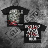 Riolio Harajuku New Letter Patch Graphic T Shirts Graphic Y2k Tops Oversized Gothic Casual American Streetwear Goth Men Clothes