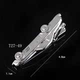 Riolio  Fashion Tie Clip For Men Novelty Personalized Necktie Bars For Shirts Tie Clip Glasses Feather Beard Key Collar Clip Silver Bars