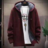 Riolio Autumn and Winter New Men's Fashion Hooded Sweater Men's Casual Plus Fleece Thickened Warm High-Quality Large Size Sweater