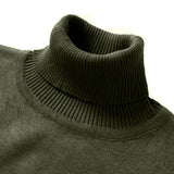 Riolio MEN SWEATER Autumn Mens Knitted Turtleneck Sweater New Solid Color Warm Streetwear Winter Vintage Lightweight Sweater Black Gray Tops