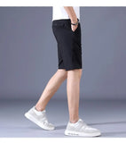 Riolio  Cool Breathable Ice Silk Casual Men Summer Thin Korean Version Versatile Loose Elastic Waist Drawstring Beach Five-point Pants