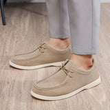 Riolio  Fashion Khaki Casual Shoes For Men Suede Leather Loafers Men Platform Slip-on Men's Driving Shoes Lightweight Leisure Men Shoes