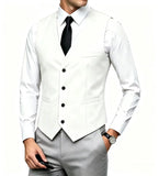 Riolio  Men's Wedding Formal Suit Vest Slim Fit V-Neck Waistcoat Business Party Sleeveless Men's Clothing