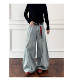 Riolio  Loose Fit Jeans Men Baggy Wide Leg Denim Pants Patchwork Ripped Light Blue Wash Hip Hop Streetwear Fashion New 2025 autumn jeans