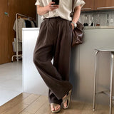 Riolio New Japanese Retro Men Casual Pants Luxury Draped Wide Leg Leisure Solid Color Straight Trousers High Quality Elegant Sweatpants