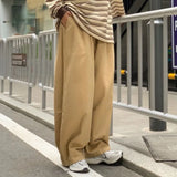 Riolio  Cotton Baggy Pants Men Wide Leg Oversize Japenese Y2k Ankle-length Long Harem Trousers Casual Sport New