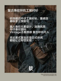 Riolio Retro Vertical Striped Denim Shirt Heavy American Casual Vintage Workwear Clothes Washing Old Pockets Long-sleeve Shirt