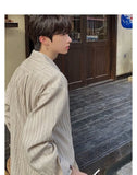 Riolio Korean Version Solid Color Elastic Fashionable Top Men Solid Color Free Long-sleeved Shirt for Autumn New High-end Trendy Shirt