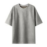 Summer Short-sleeved T-shirt Men Fashion 10-color Casual Suede T Shirt Men Streetwear Loose O-neck Tshirt Mens Top M-3XL