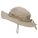 Riolio  New outdoor tactical Benny hat military fan round-brimmed  Velcro camouflage hat sunshade breathable  camping bucket hat