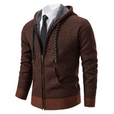 Riolio Men's trend in autumn and winter 2023 new plus velvet padded knit cardigan sweater coat