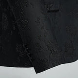 Riolio  Black Three-Piece Suit Wedding Groom Set Men's Formal Wear Slim Fit Business Casual Polyester Fiber Fashion Urban Style