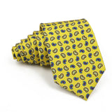 Riolio  High Quality Classic Men's 7.5cm Tie Soft Smooth Green Blue Colorful Paisley Flower Necktie Daily Wear Business Accessories Gift