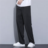 Riolio Summer Cotton Linen Fashion Men's Trousers Casual Pants Solid Color Breathable Loose Shorts Straight Pants Streetwear