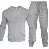 Riolio Men's Two-Piece Set O-Neck 2 Pieces Sets Tracksuit Hooded Sweatshirt +Drawstring Pants Male Sport Hoodies Running Sportswear