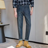 Riolio Spring Jeans Men's High quality Classic Slim Straight Trousers Fashion Stretch Cotton Casual Denim Pants Brand Clothes