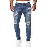 Riolio Men High Waist Fashion Jean Spring Summer Boyfriend Motorcycle Street Wear Skinny Casual Denim Pants Jeans Straight Trousers