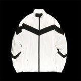 Riolio  Night Reflective Jacket Men Outdoor Running Cycling High Visibility Safety Clothes Fashion Spliced Stand Collar Windproof Coats