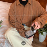 Riolio French Retro Hollow Long-sleeved Shirt Men Women Korean Style Lazy Style High-end Niche Design Casual Loose Shirt Aesthetic