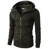 Riolio  Autumn Winter New Loose Casual All-match Zipper Hoodies Male Solid Color Fashion Cardigan Hooded Sweatshirt Hombre Top Men Coat