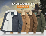 Riolio Winter Mens Jacket Warm Corduroy Jackets and Coats Fur Collar Winter Casual Coats Outwear Male Thermal Cotton Jacket Streetwear