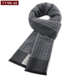 Riolio  Luxury Scarf Man Winter Warm Wool Scarf For Men Cashmere Scarves Casual Plaid Male Long Pashmina Outdoor Shawls Man Muffler Gift