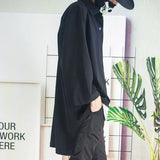 Riolio  XS-5XL Shirt Asymmetric Mid-Length Casual Shirt Genderless Streetwear Ballroom Fashion Versatile Long-Sleeve Top Unisex New