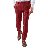 Riolio  Autumn Men's Classic Plaid Suits Pants Wool Trousers Italian-style High-waist Slim Casual Fashion Straight leg Long Pant For Men